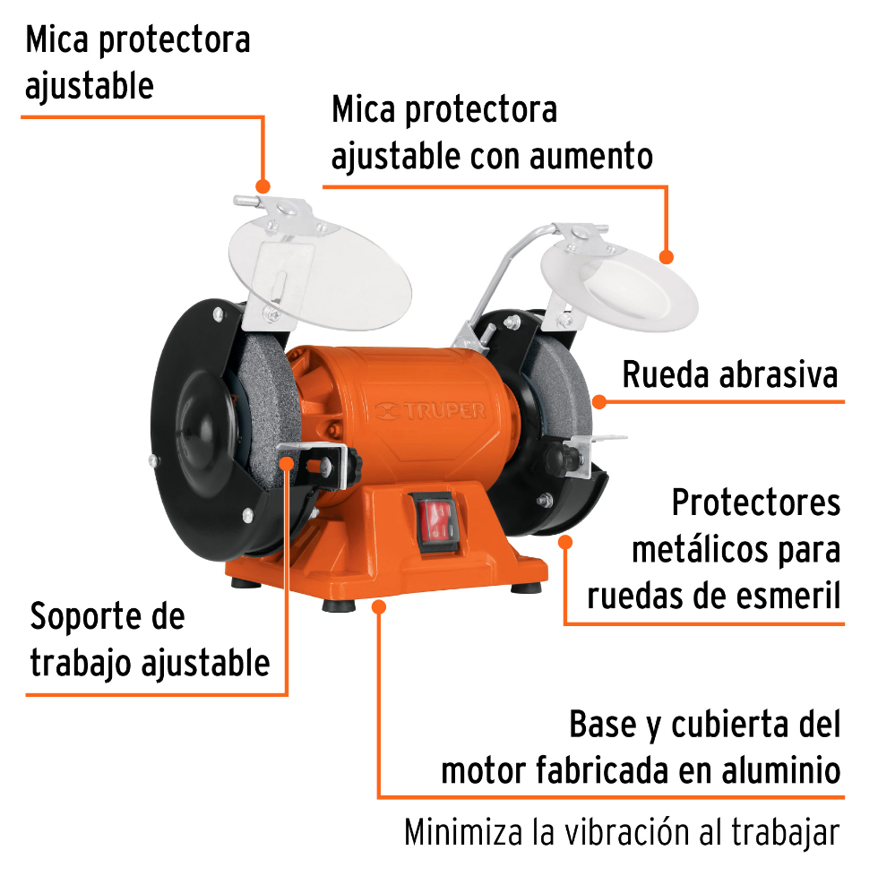 Esmeril de Banco 5 1/6 HP PRETUL