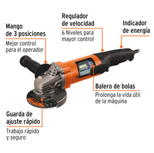 Cargar imagen en el visor de la galería, Esmeriladora angular 4-1/2&quot; 1100 W, Profesional, Truper
