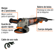 Cargar imagen en el visor de la galería, Esmeriladora angular 4-1/2&quot; 950 W, Industrial, Truper
