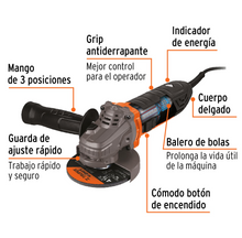 Cargar imagen en el visor de la galería, Esmeriladora angular 4-1/2&quot; 1100 W, ERGO PRO, Truper
